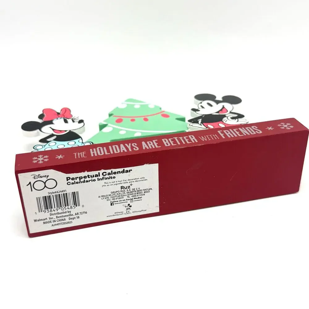 Disney Mickey Minnie Perpetual Advent Calendar Wood Blocks Christmas Countdown